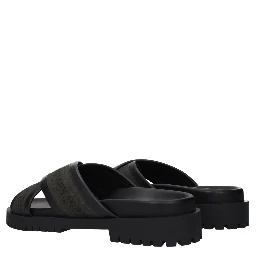 Green Fabric Sandals