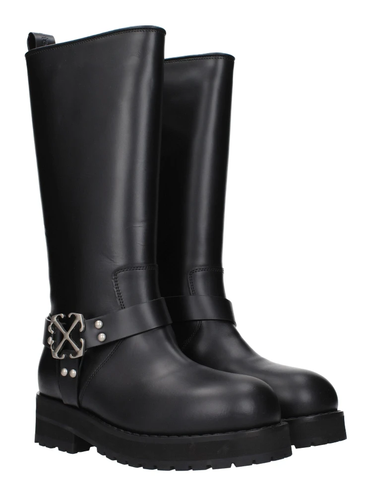 Black Leather Flat Boots alternative