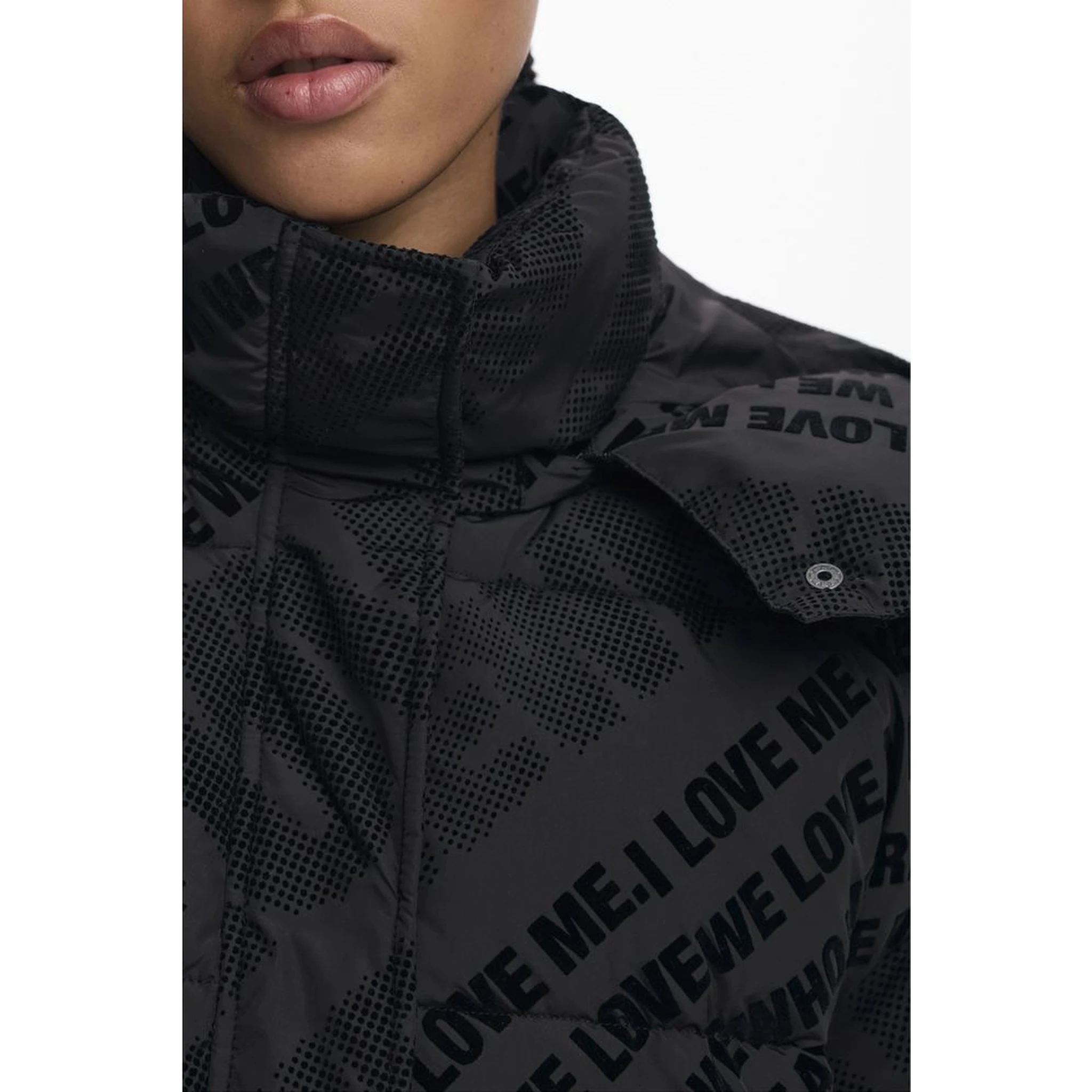 Black Polyester Women Jacket