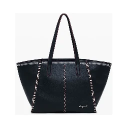 Black Polyethylene Women Handbag