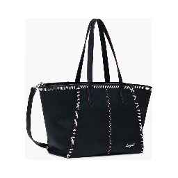 Black Polyethylene Women Handbag