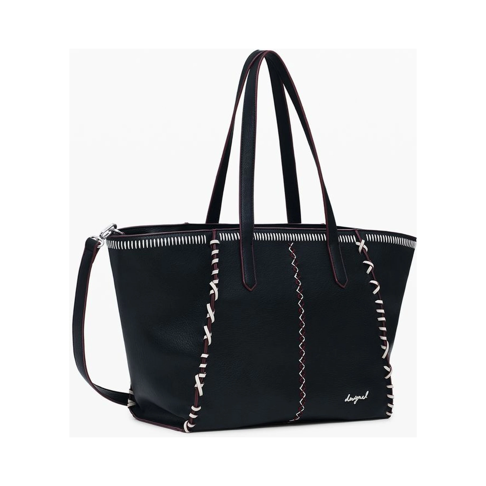 Black Polyethylene Women Handbag