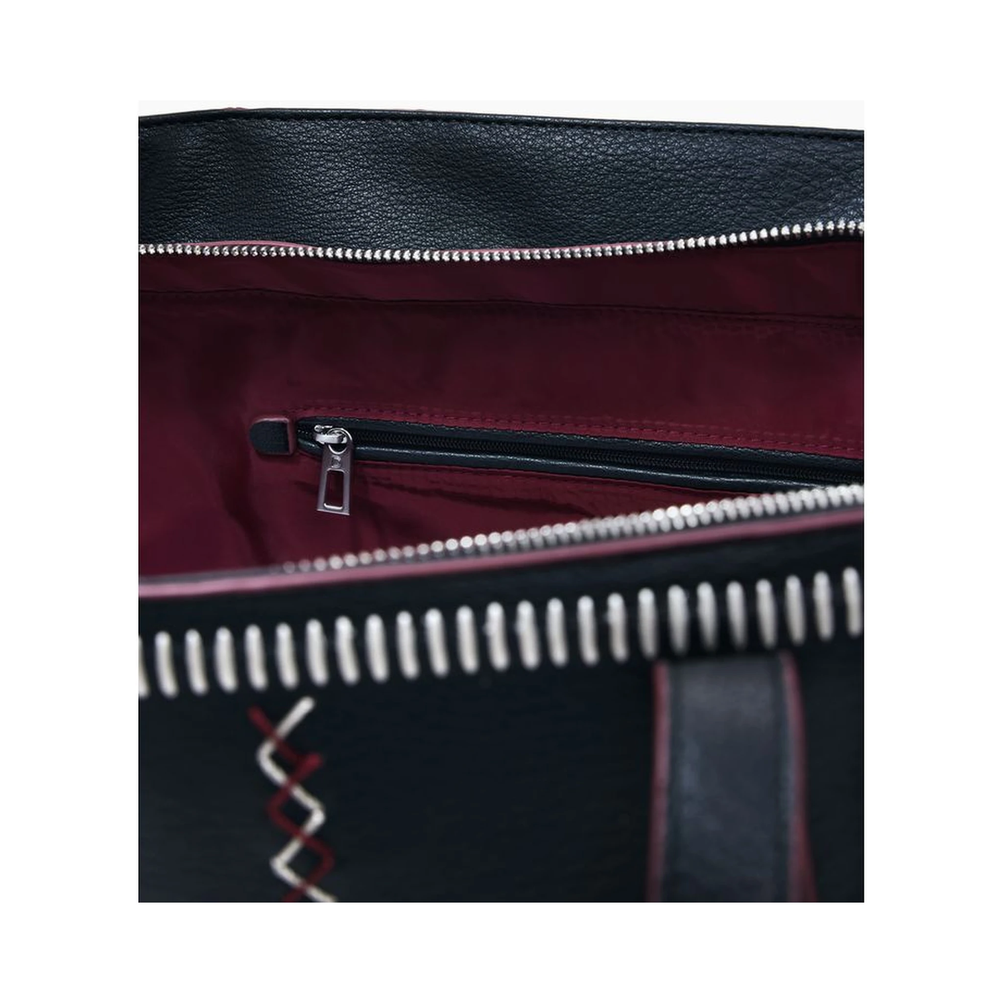 Black Polyethylene Women Handbag