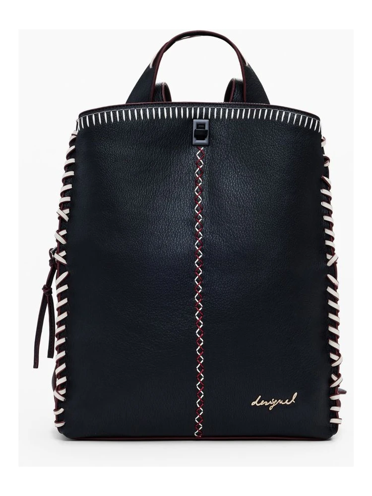 Black Polyethylene Women Backpack