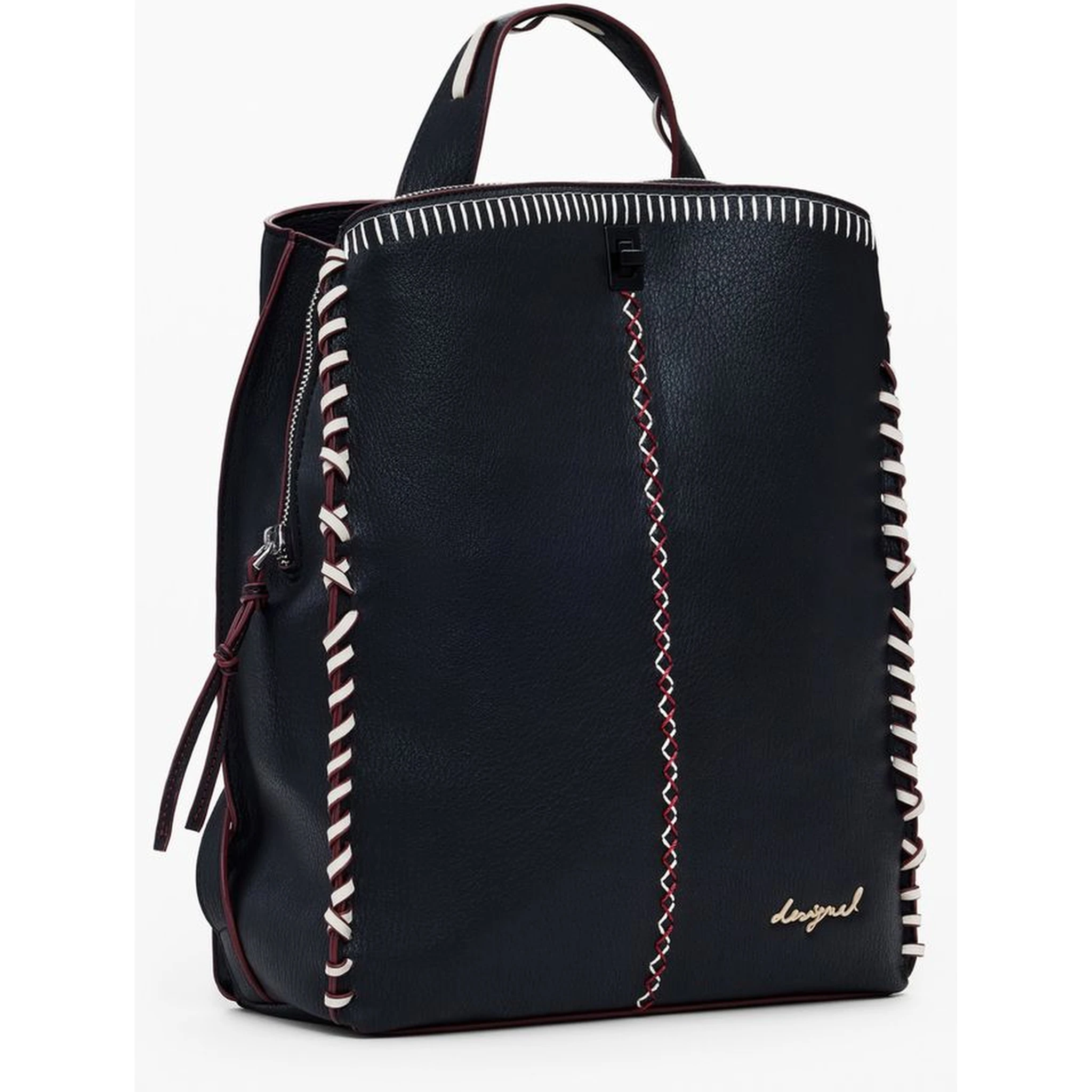 Black Polyethylene Women Backpack