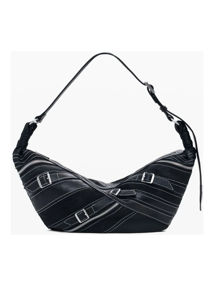 Black Polyethylene Women Handbag