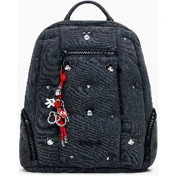 Gray Polyester Women Backpack