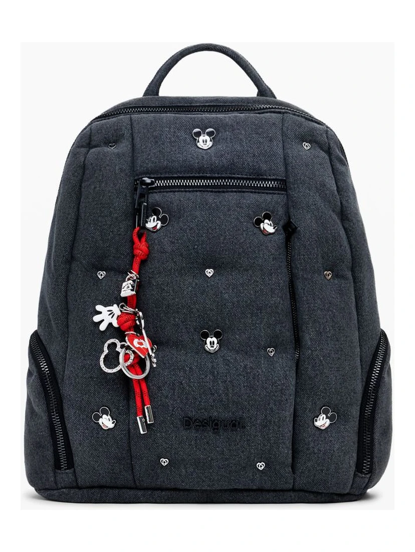 Gray Polyester Women Backpack