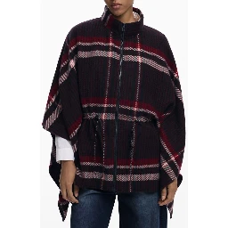 Black Polyester Women Poncho