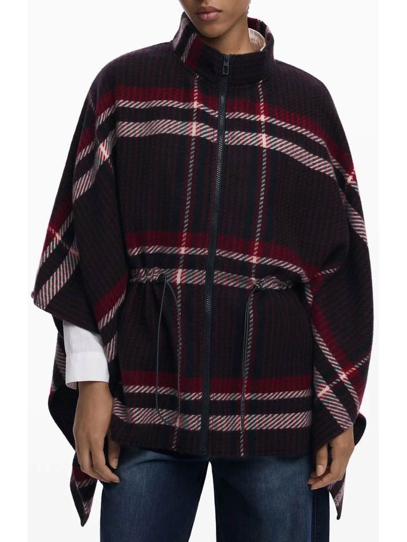 Black Polyester Women Poncho