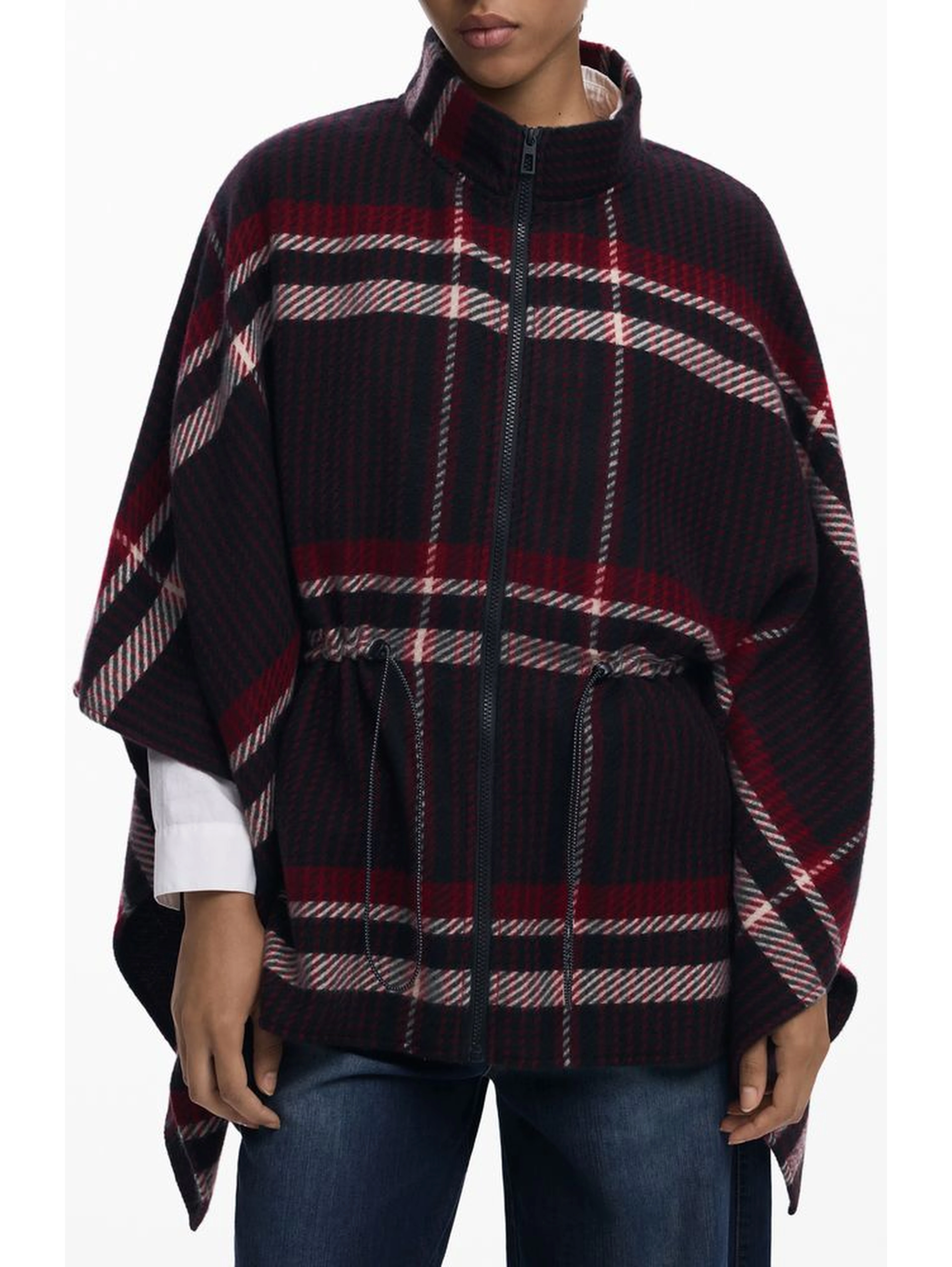 Black Polyester Women Poncho