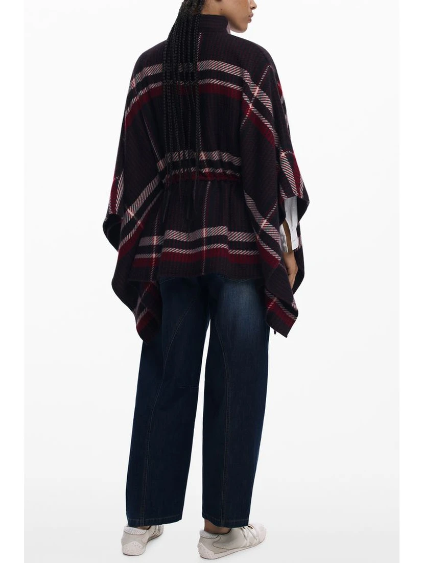 Black Polyester Women Poncho