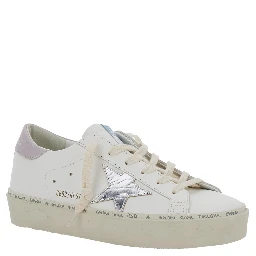Hi Star White Low Top Sneakers with Laminated Star Patch on the Side in Leather Woman