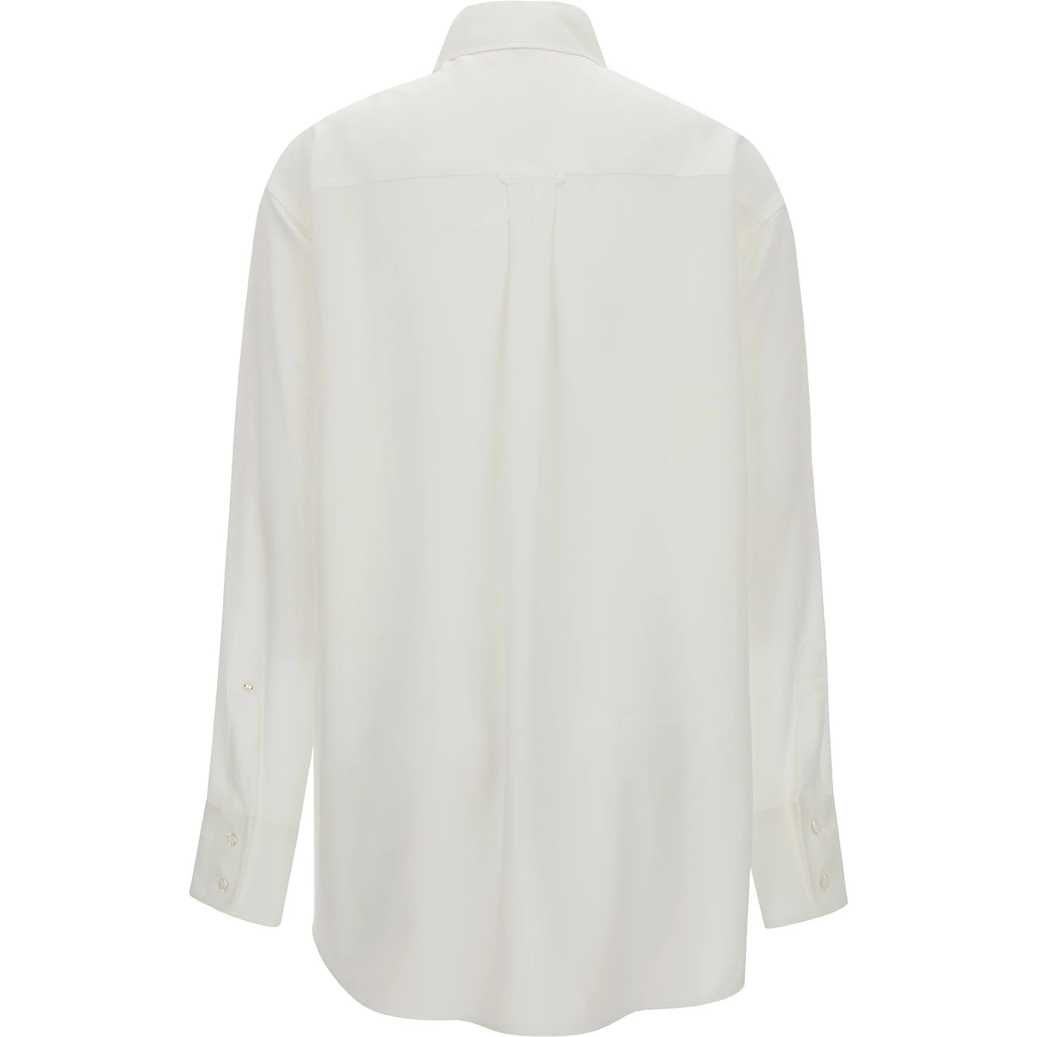 Rovigo White Shirt with Pointed Collar in Silk Woman