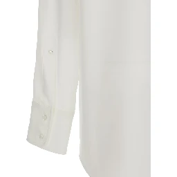 Rovigo White Shirt with Pointed Collar in Silk Woman