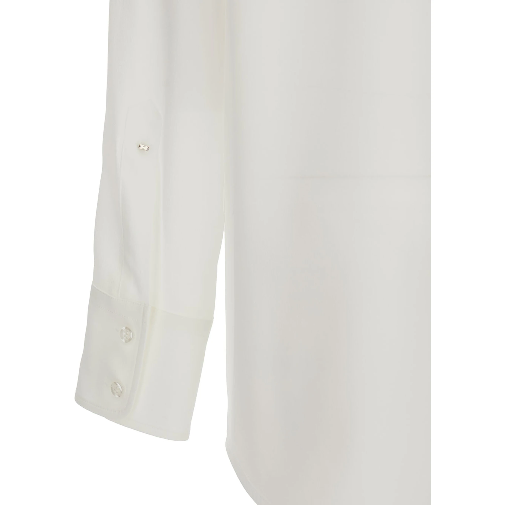 Rovigo White Shirt with Pointed Collar in Silk Woman