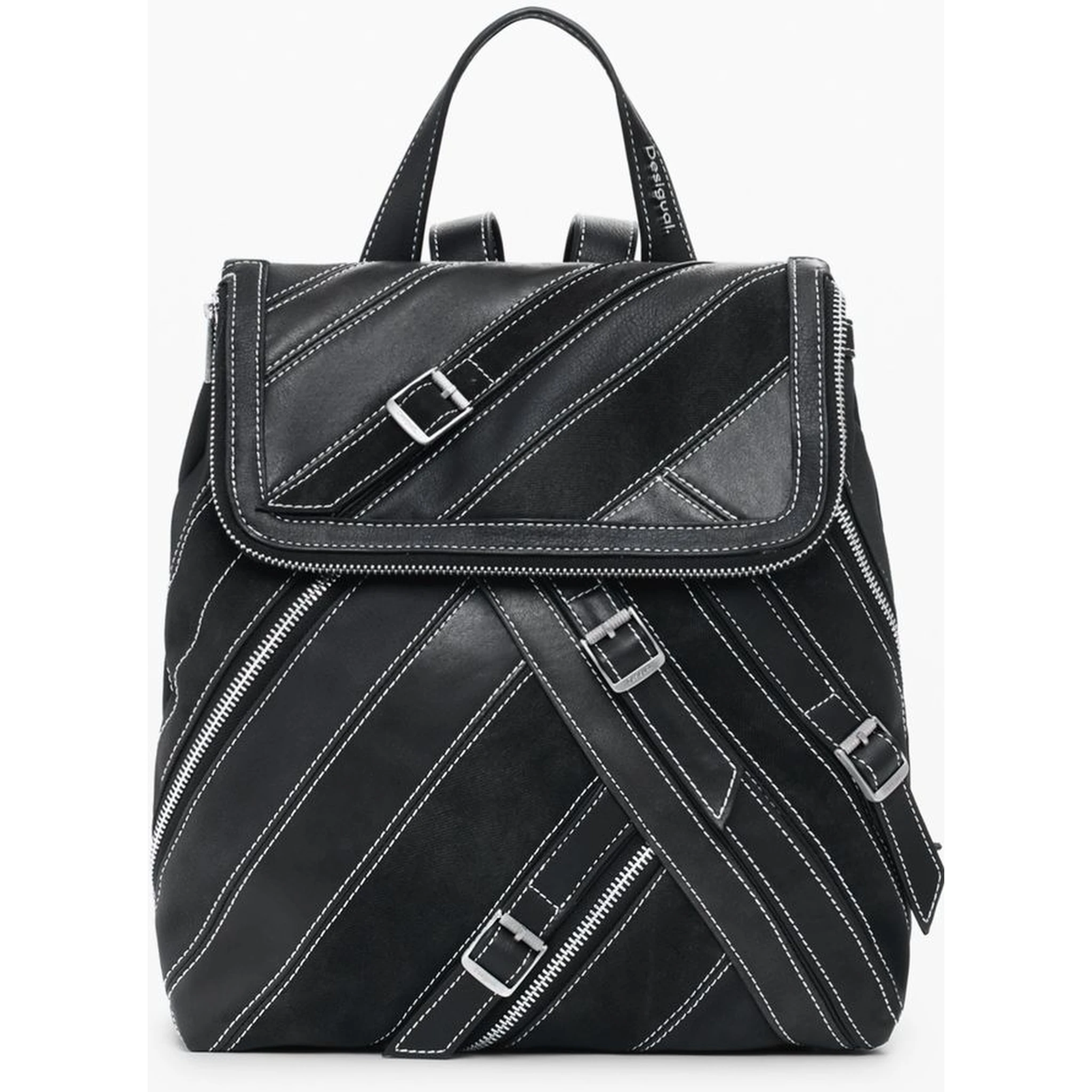 Black Polyethylene Women Backpack