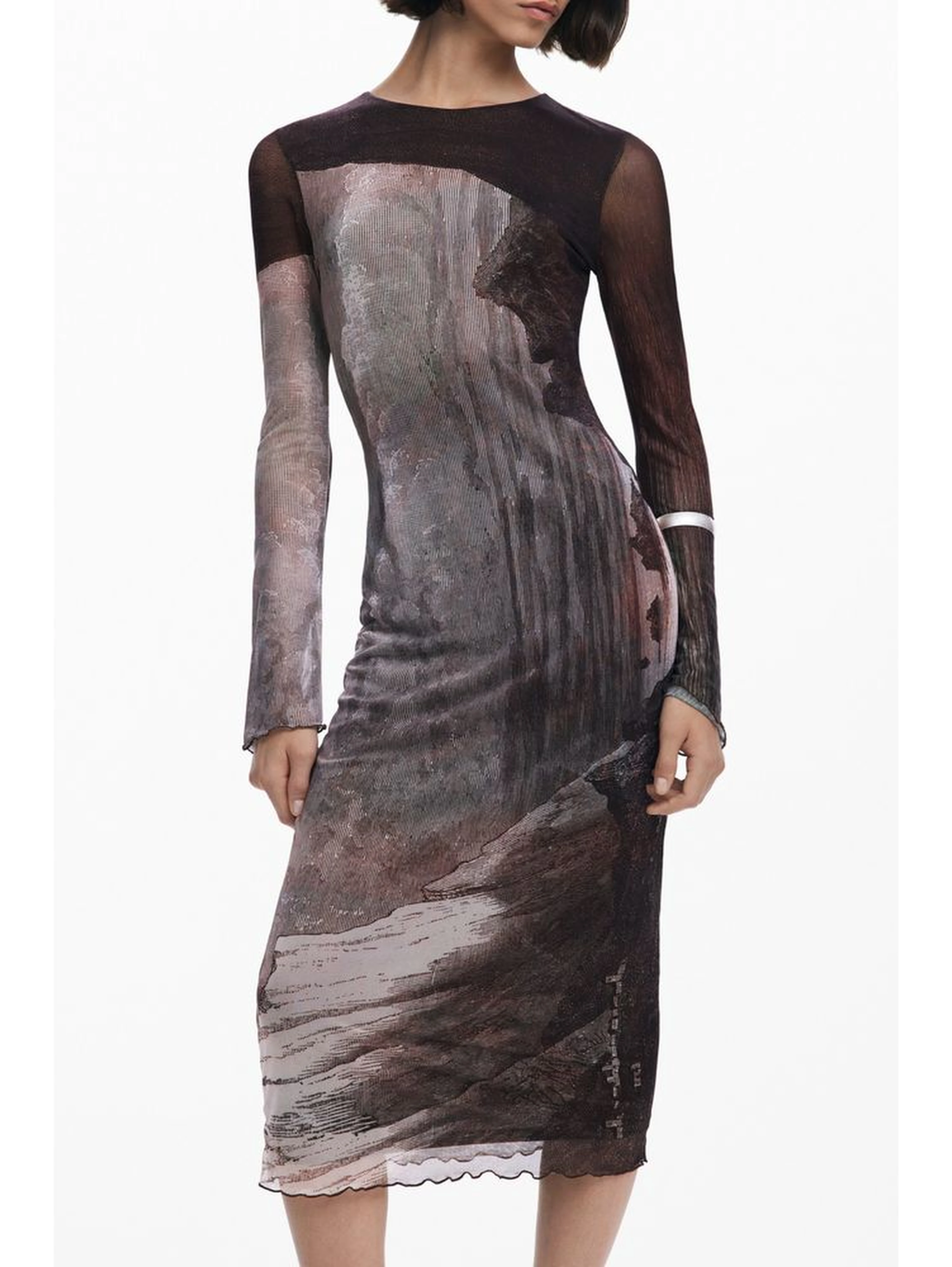 Brown Polyester Women Dress