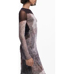 Brown Polyester Women Dress