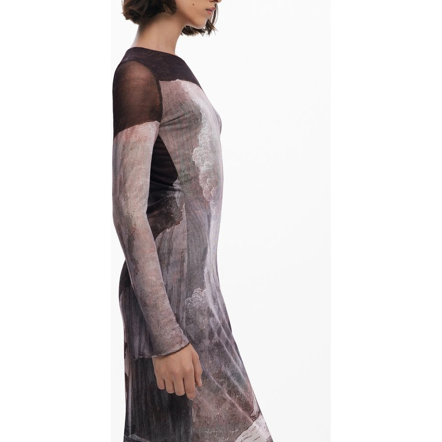 Brown Polyester Women Dress