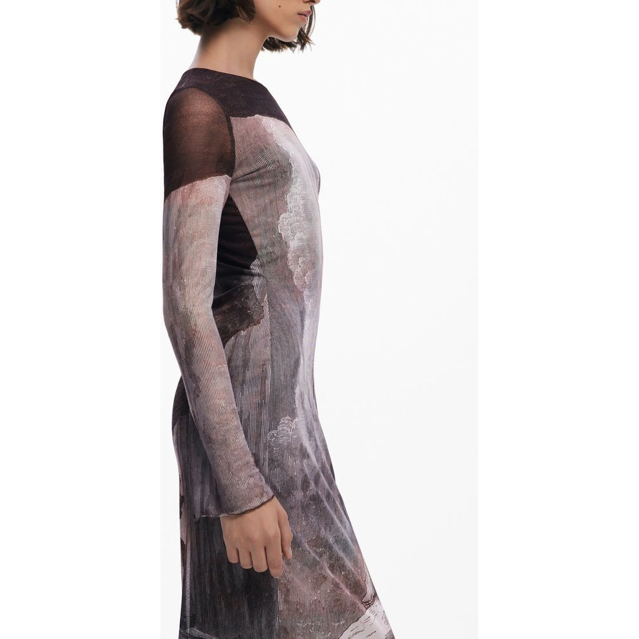 Brown Polyester Women Dress