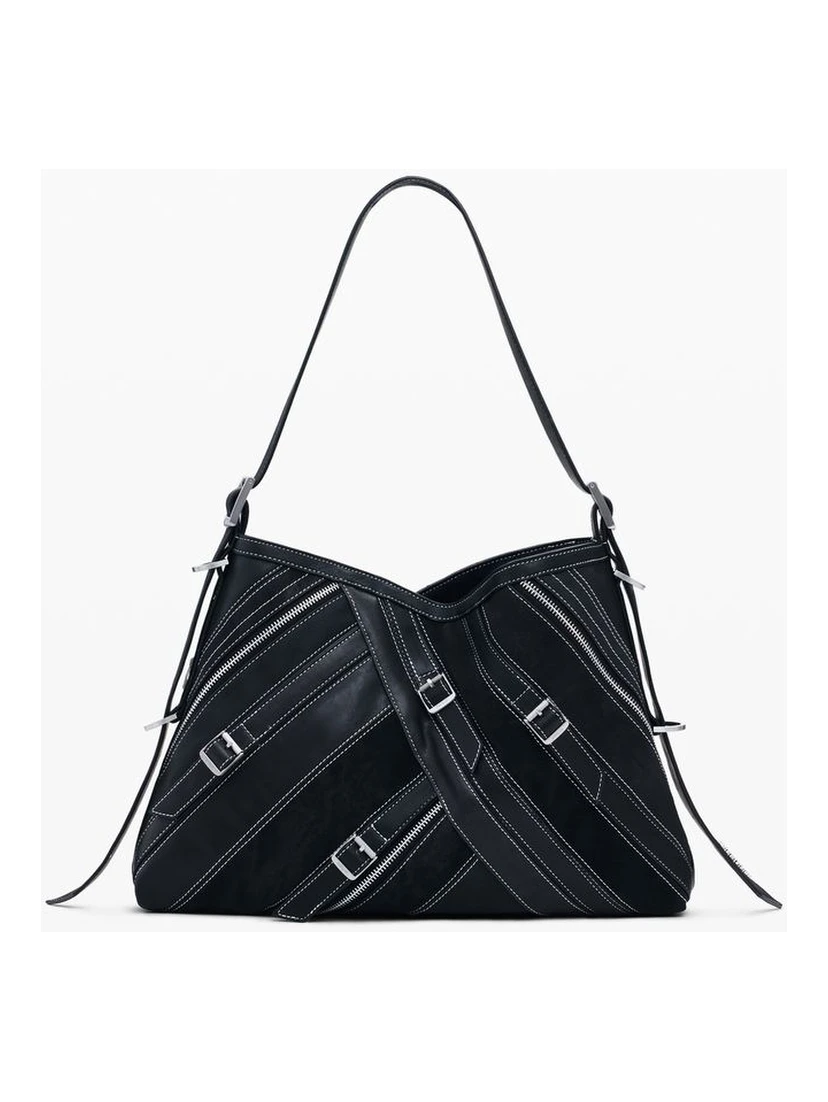 Black Polyethylene Women Handbag