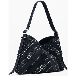 Black Polyethylene Women Handbag