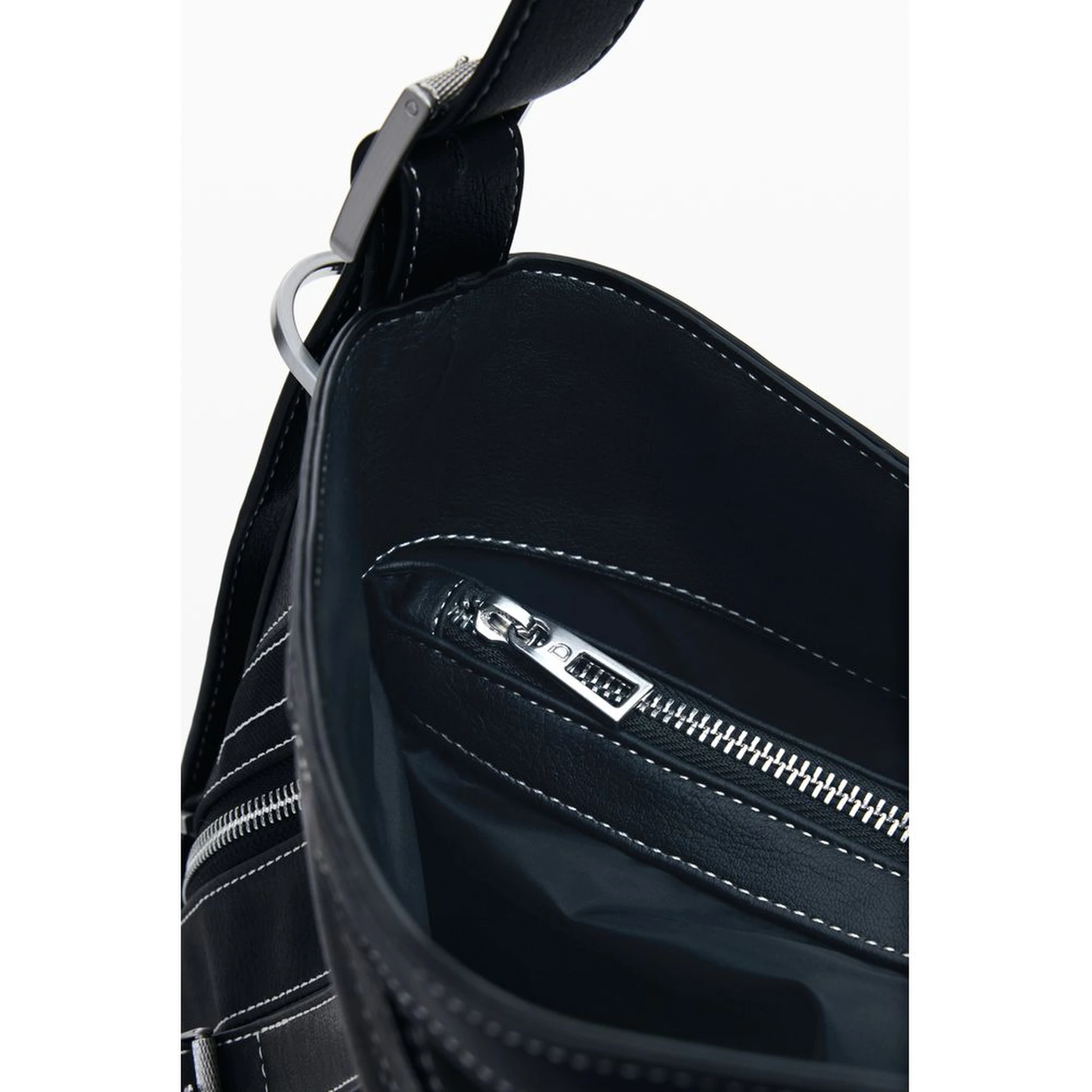 Black Polyethylene Women Handbag