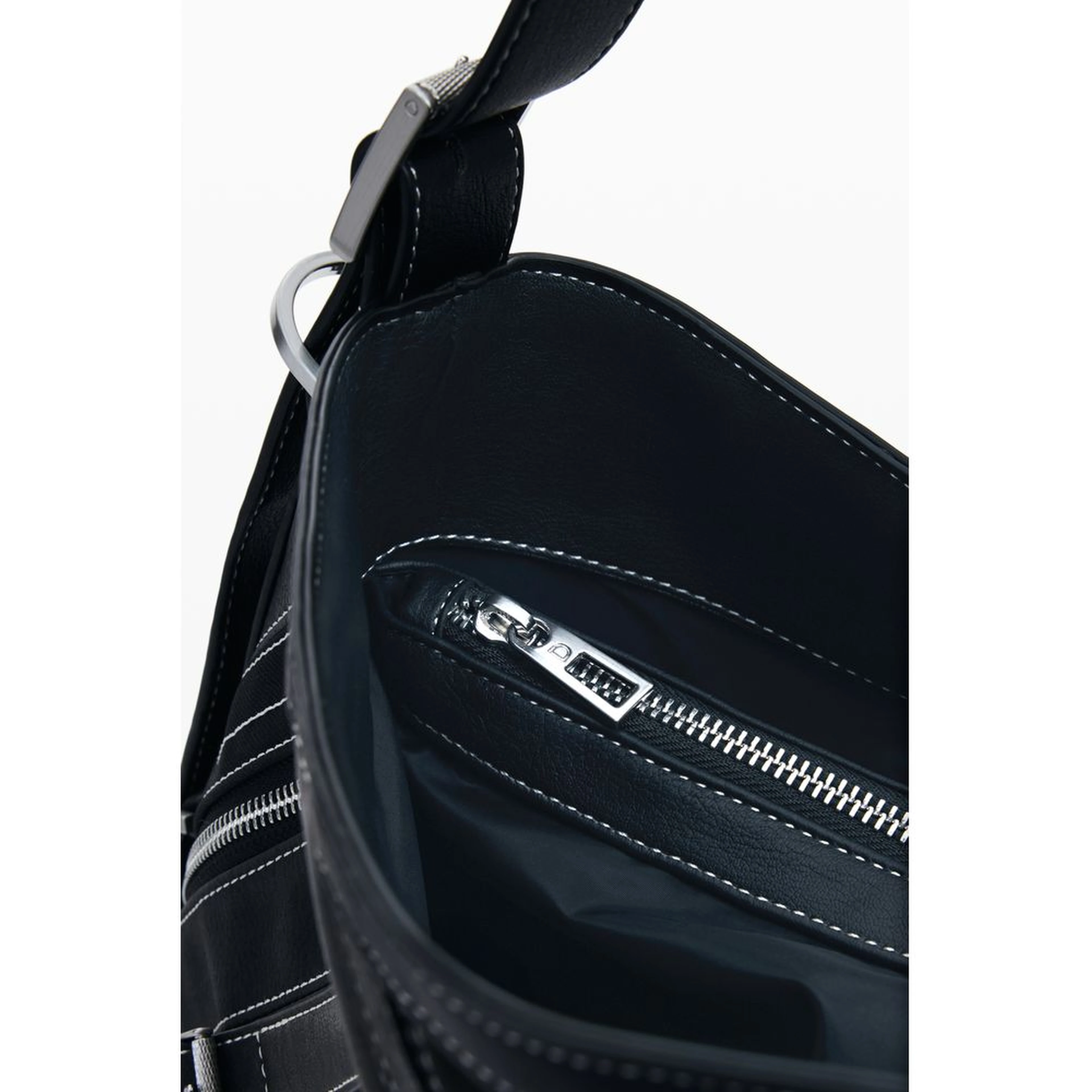 Black Polyethylene Women Handbag