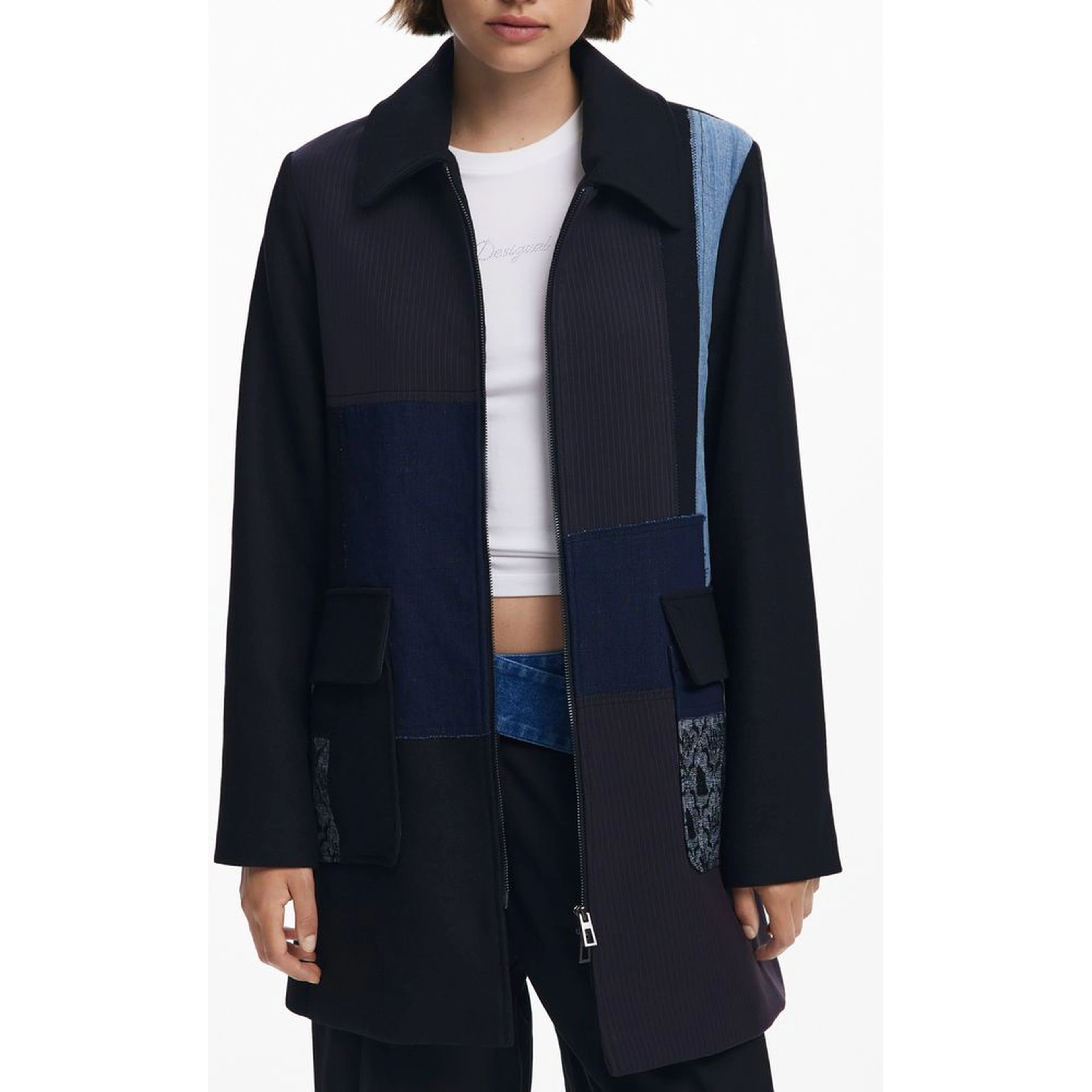 Black Cotton Women Jacket