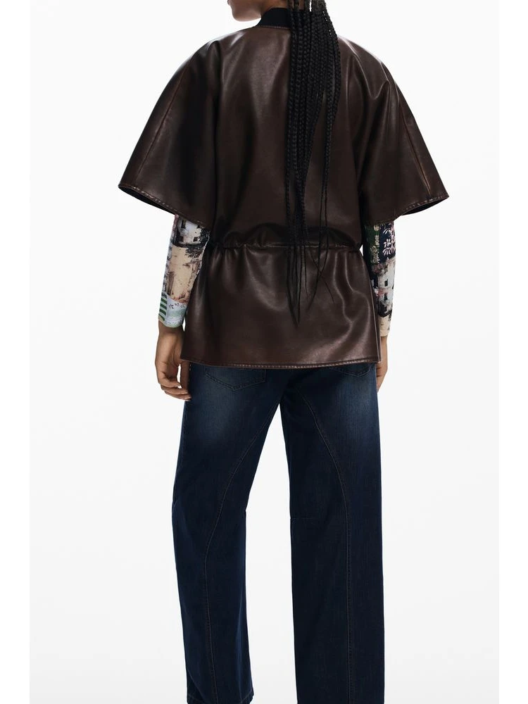 Brown Polyethylene Women Poncho alternative