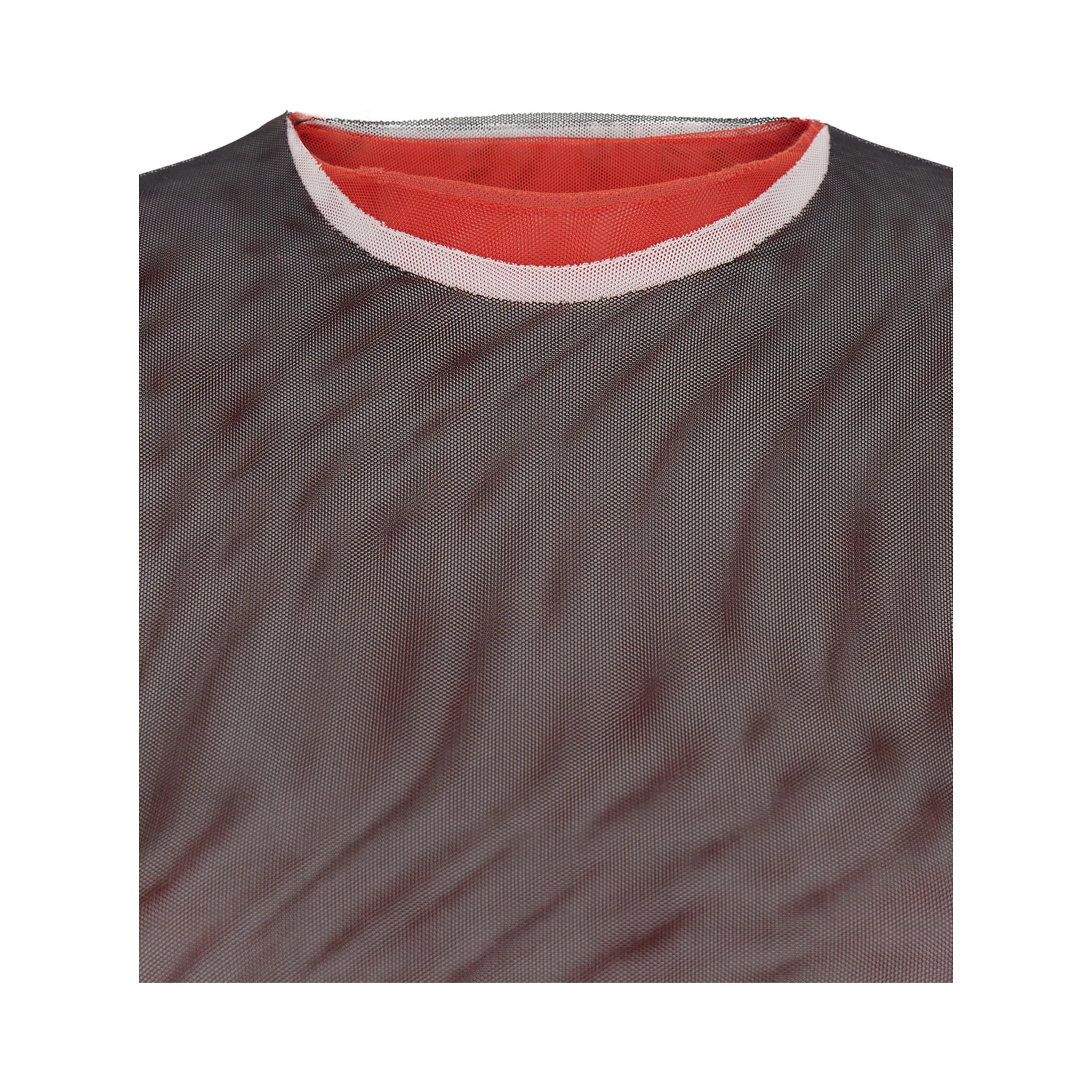 Black Crew Neck Blouse with Side Slit in Tech Fabric Woman