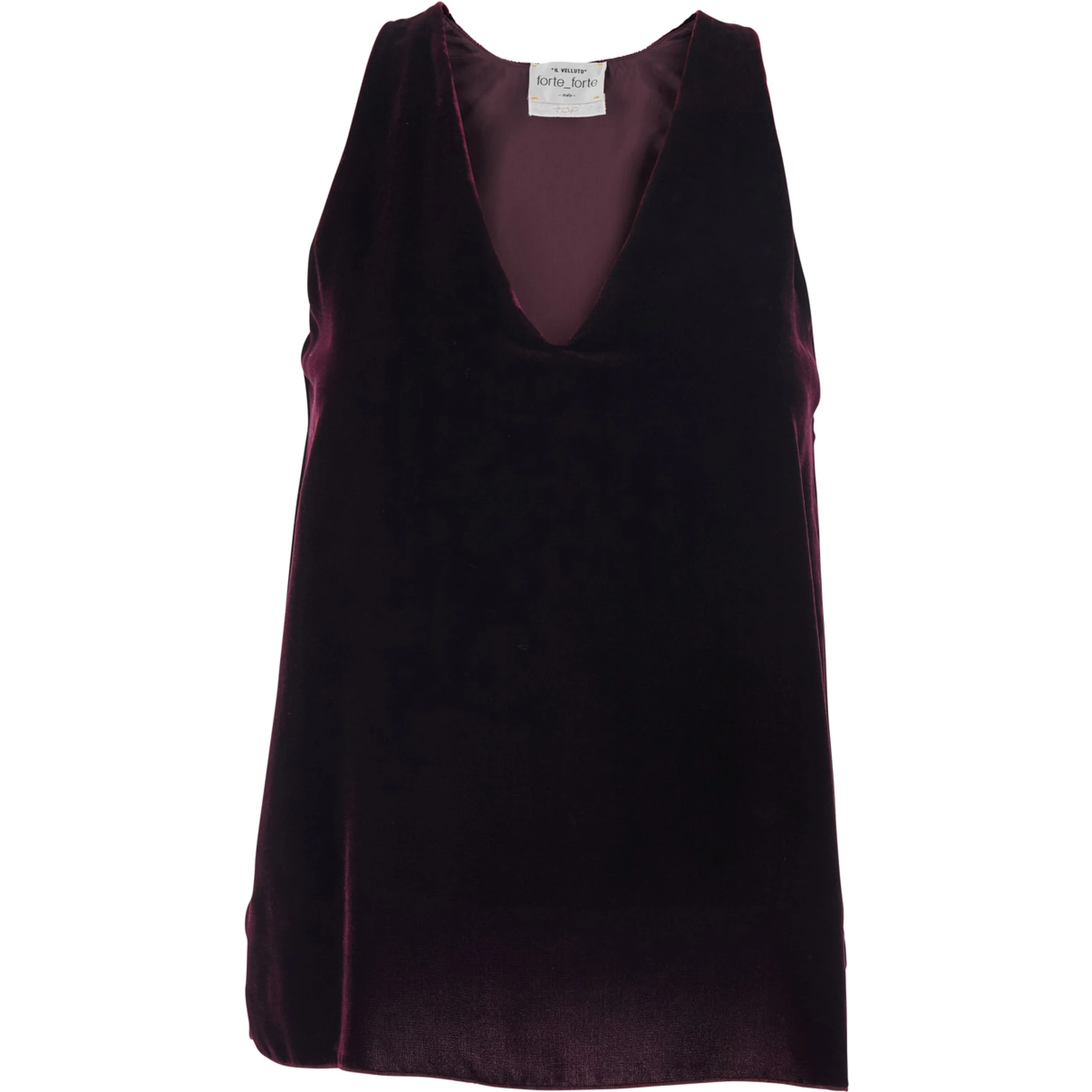 Violet Sleeveless Top with V-Neck in Velvet Woman