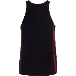Violet Sleeveless Top with V-Neck in Velvet Woman