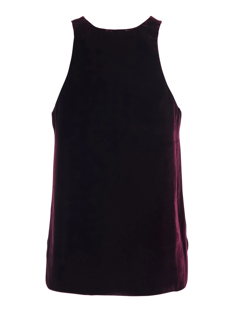 Violet Sleeveless Top with V-Neck in Velvet Woman alternative
