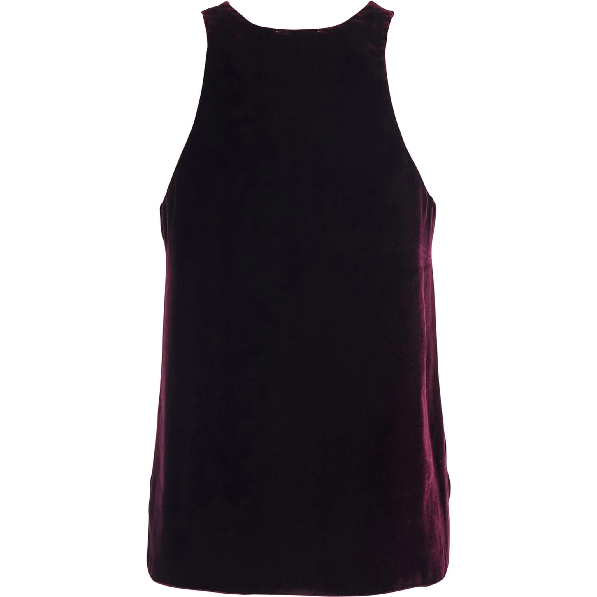 Violet Sleeveless Top with V-Neck in Velvet Woman