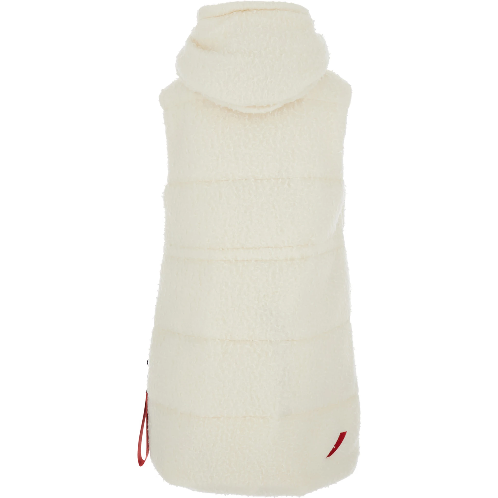 Cortina White Sleeveless Down Jacket with Logo Patch on the Front in Faux Fur Woman