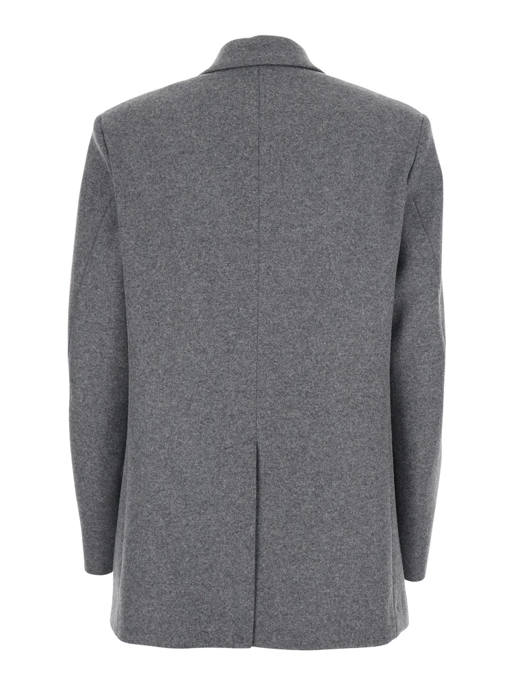 Amora Grey Double-Breasted Jacket with Peak Revers in Wool Blend Woman alternative