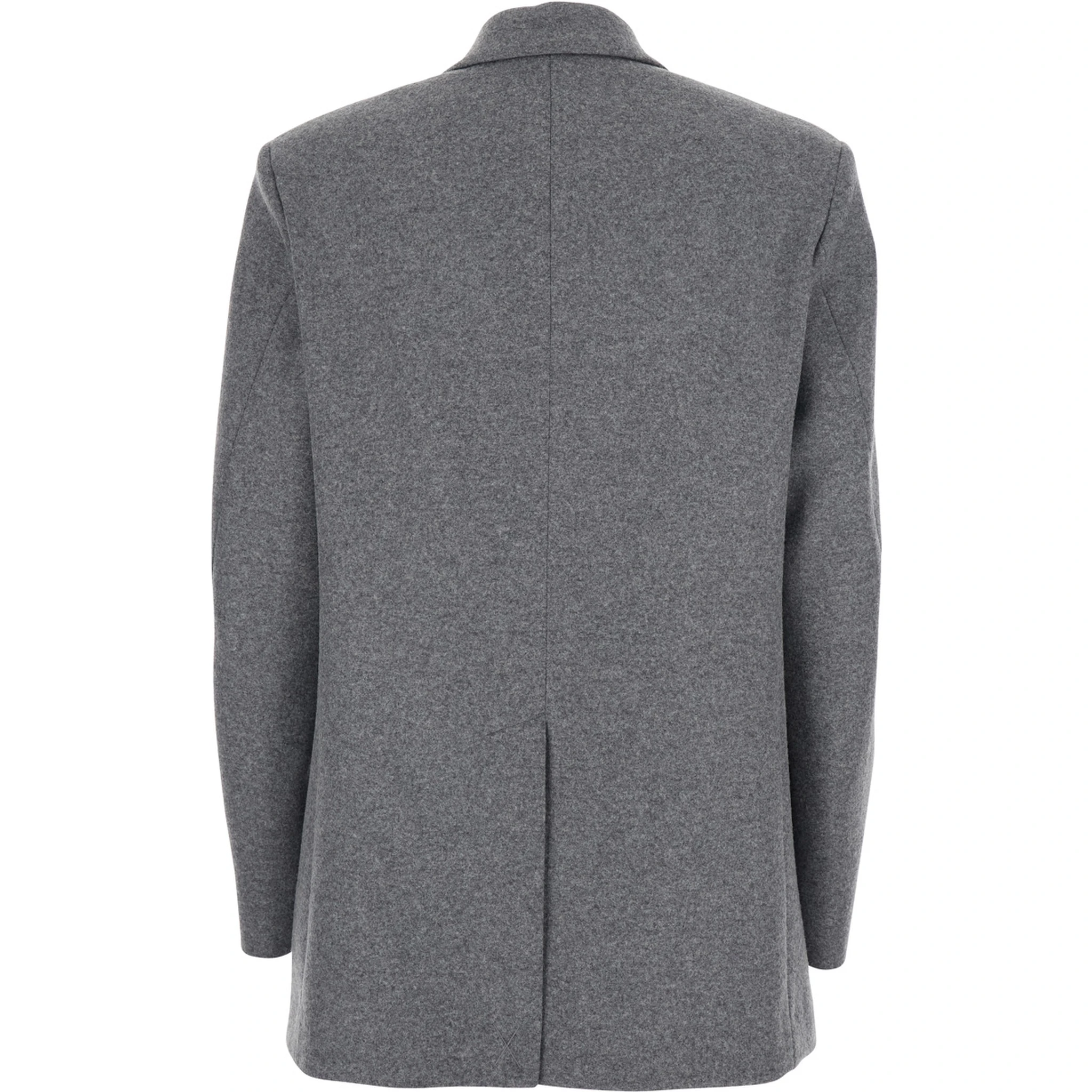 Amora Grey Double-Breasted Jacket with Peak Revers in Wool Blend Woman