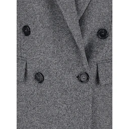 Amora Grey Double-Breasted Jacket with Peak Revers in Wool Blend Woman