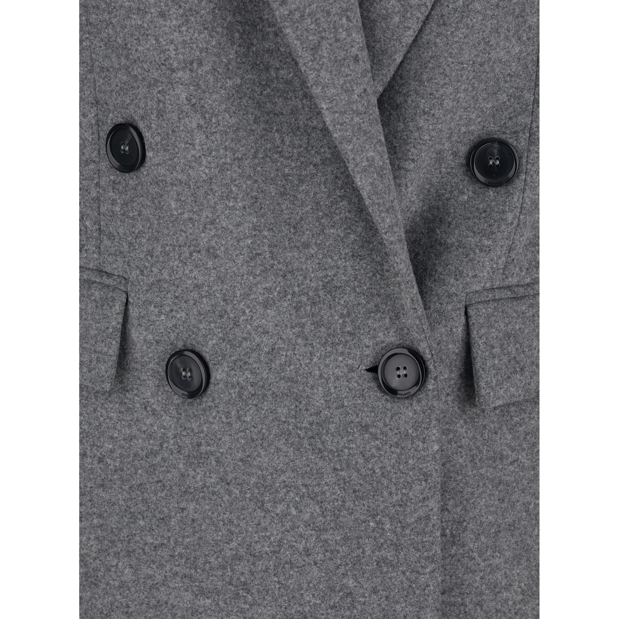 Amora Grey Double-Breasted Jacket with Peak Revers in Wool Blend Woman