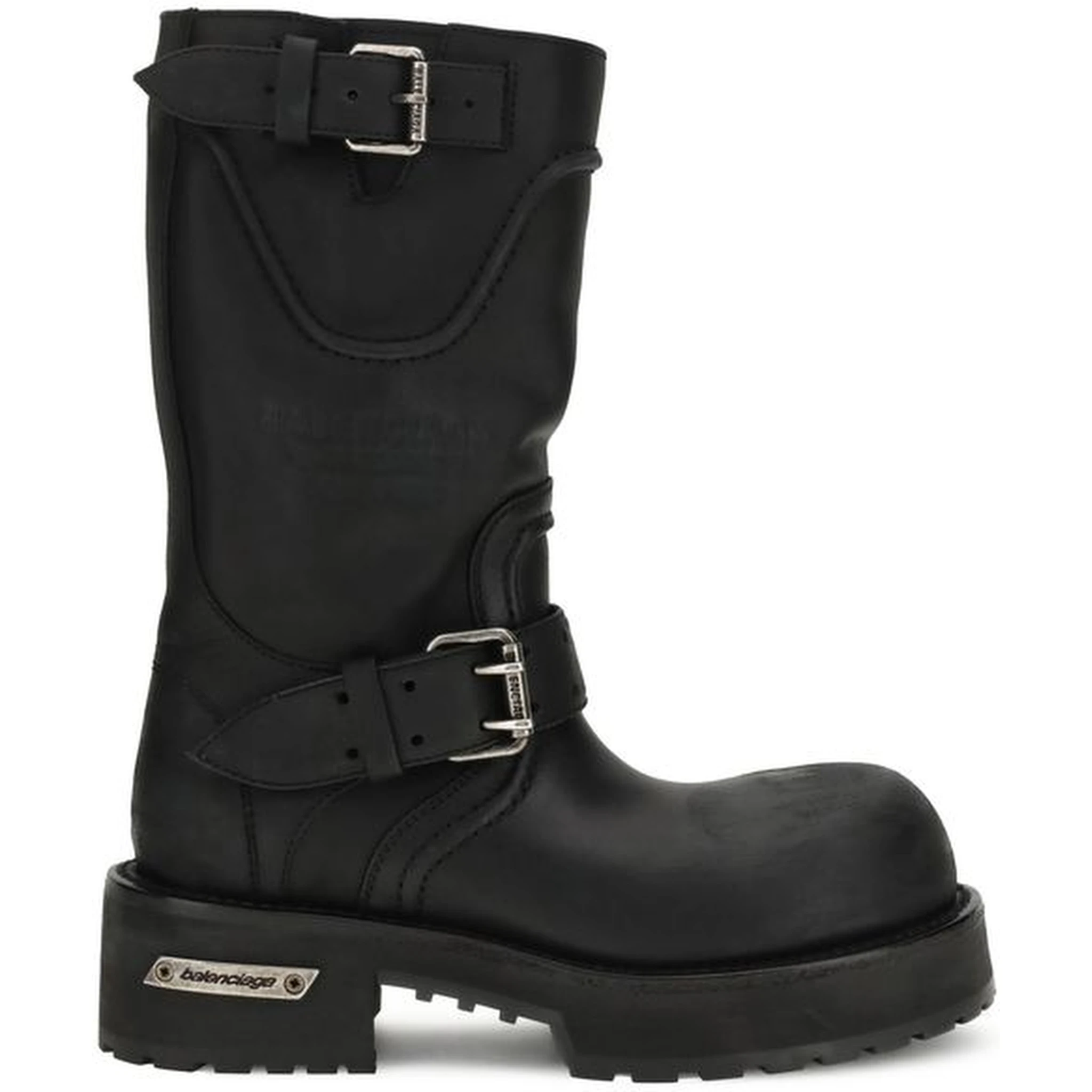 Black Calf Leather Bos Taurus Lace-Up Boots