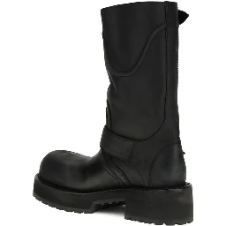 Black Calf Leather Bos Taurus Lace-Up Boots