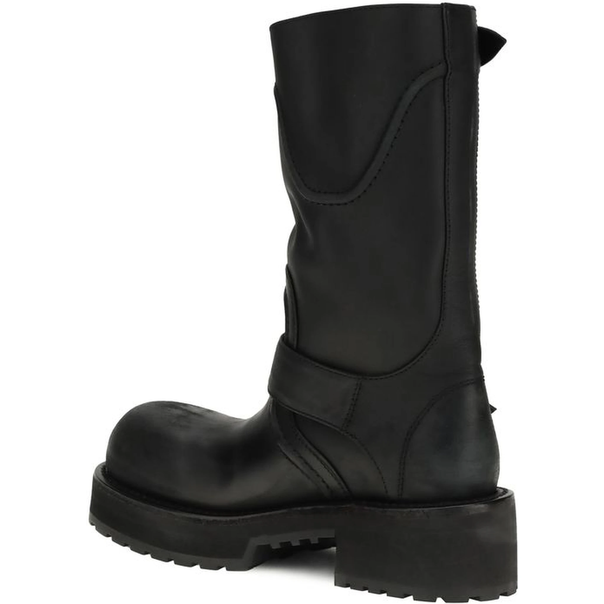 Black Calf Leather Bos Taurus Lace-Up Boots