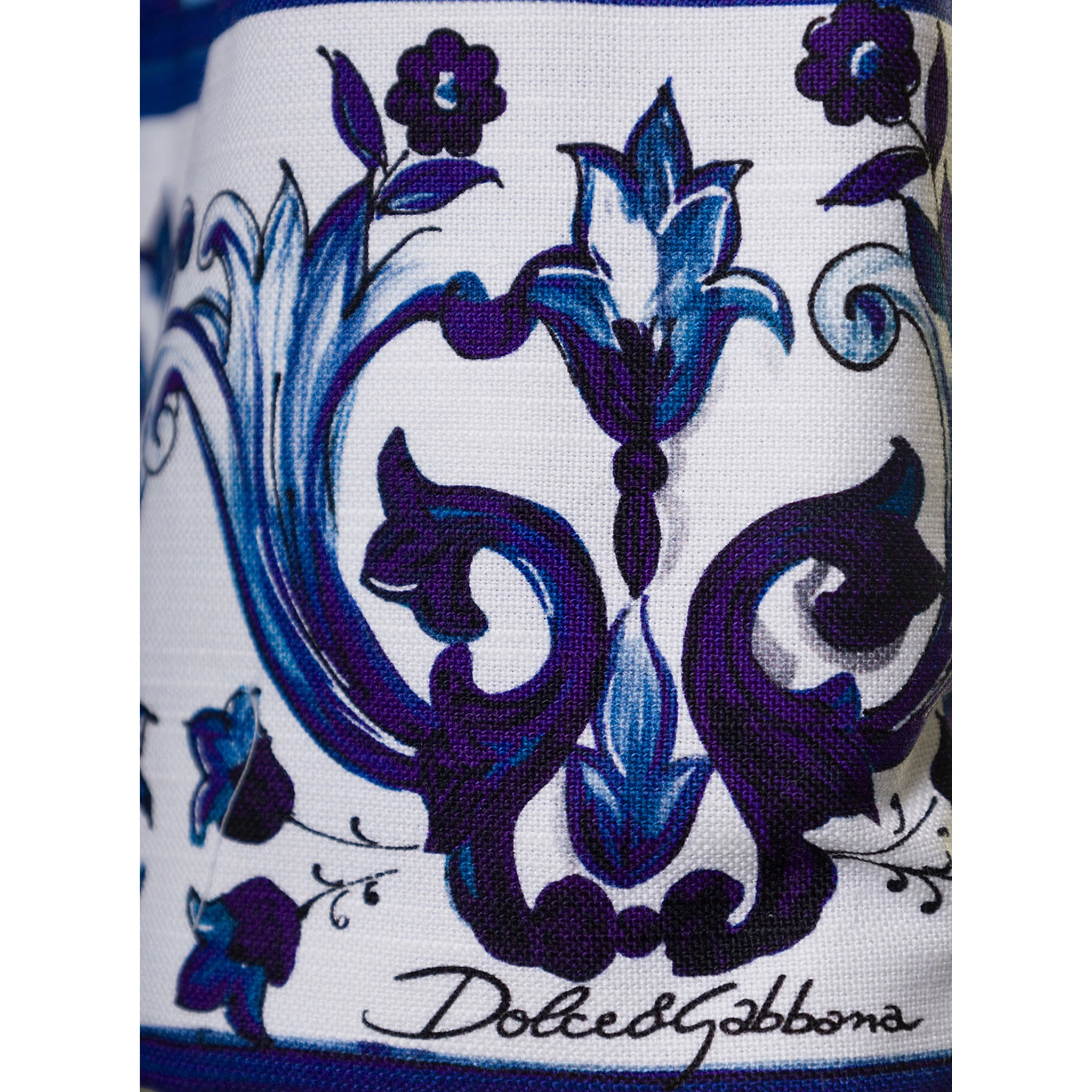 Multicolor Kimono Bathrobe with All-Over Blu Mediterraneo Print in Cotton Dolce & Gabbana