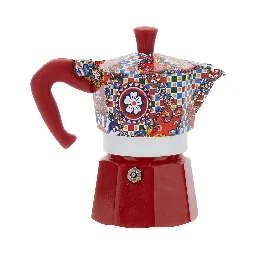 Express Medium BIALETTI Multicolor Moka with Carretto Siciliano Motif in Tech Materials