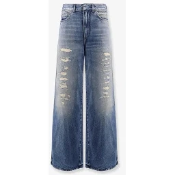 Flared jeans with destroyed effect