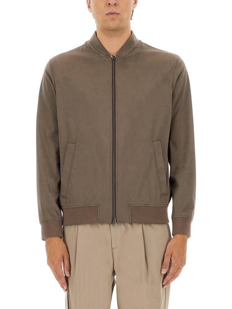 "RESORT" BOMBER JACKET IN SUEDE ALTERNATIVES