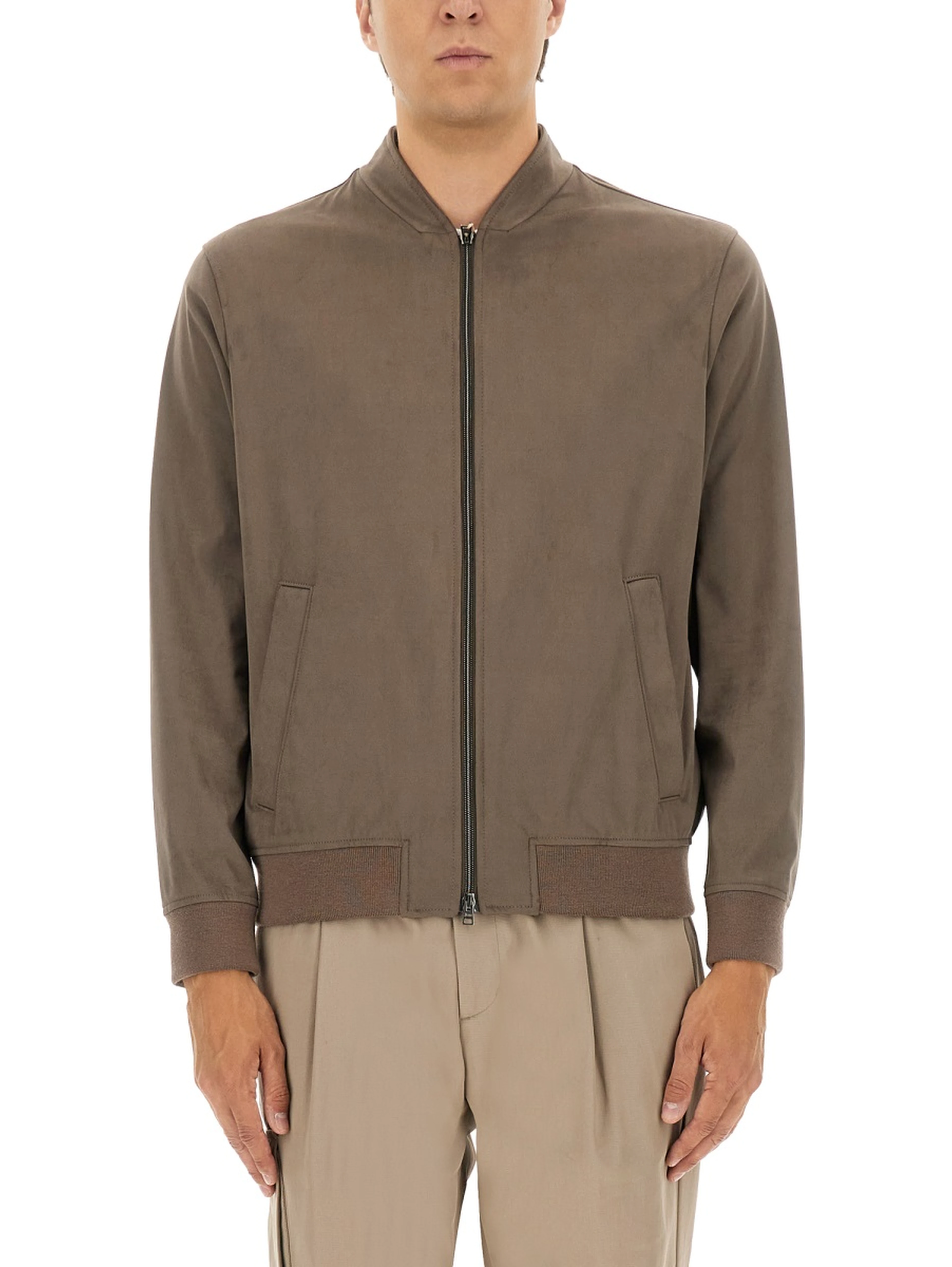 "RESORT" BOMBER JACKET IN SUEDE ALTERNATIVES