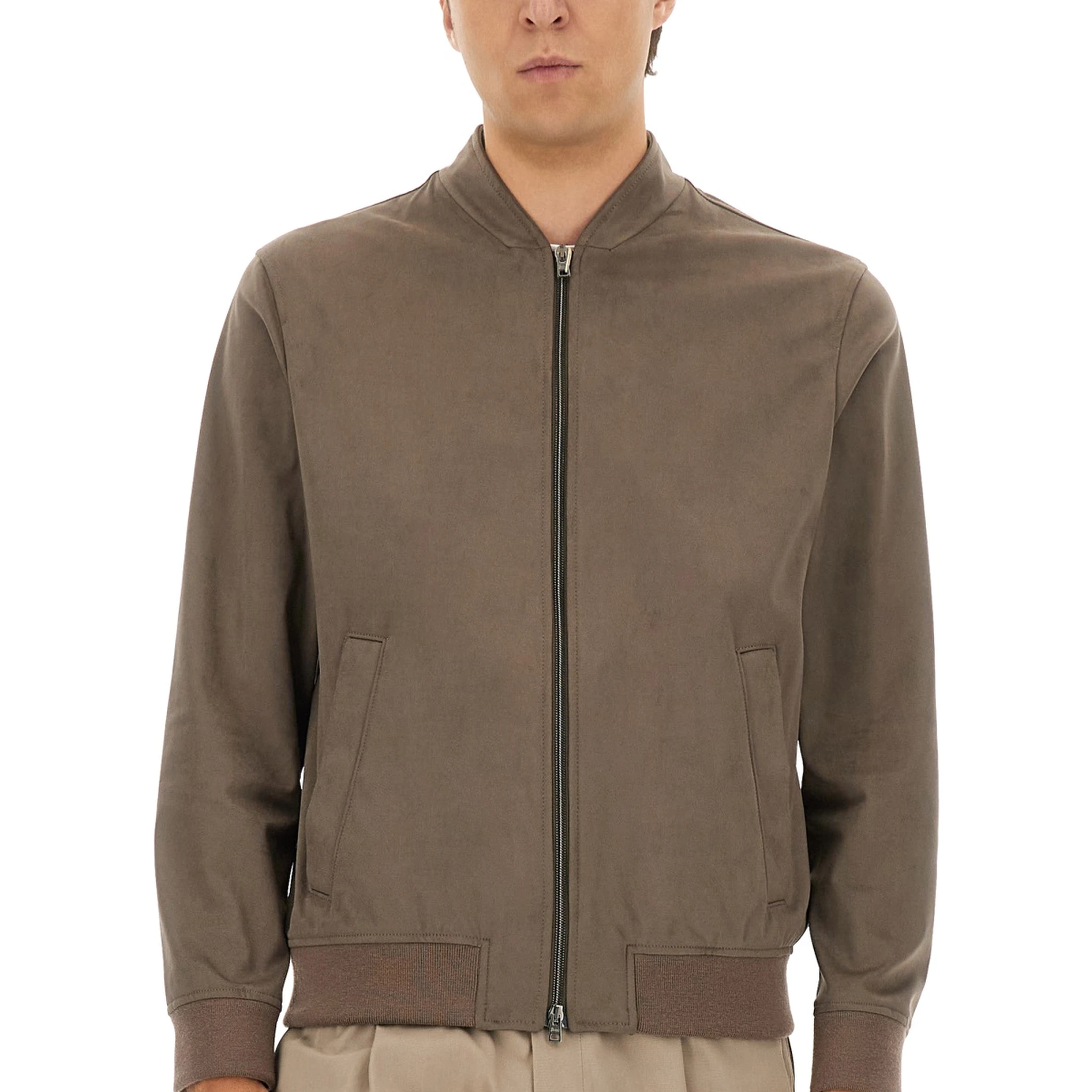 "RESORT" BOMBER JACKET IN SUEDE ALTERNATIVES
